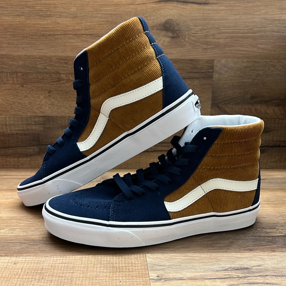 Vans Navy and Brown High-Top Sneakers
